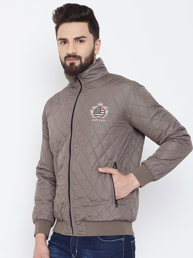JUMP USA Men Brown Design Casual Quilted Jacket - JUMP USA