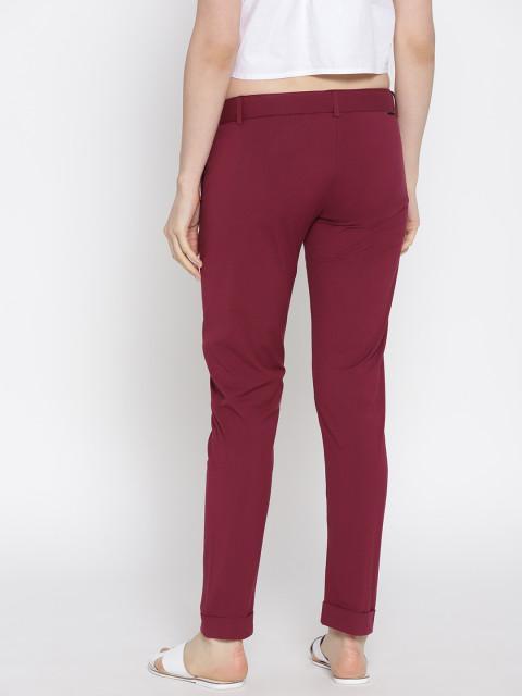 Women Solid Cropped Trousers - JUMP USA