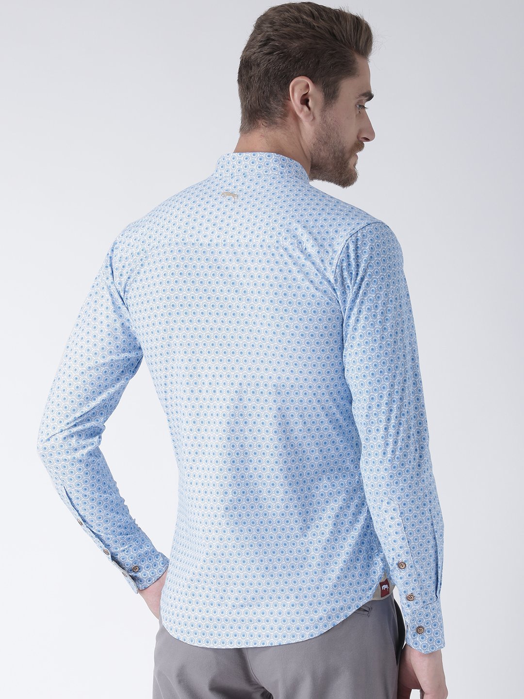 Men Blue Regular Fit Printed Casual Shirt - JUMP USA (1568801947690)