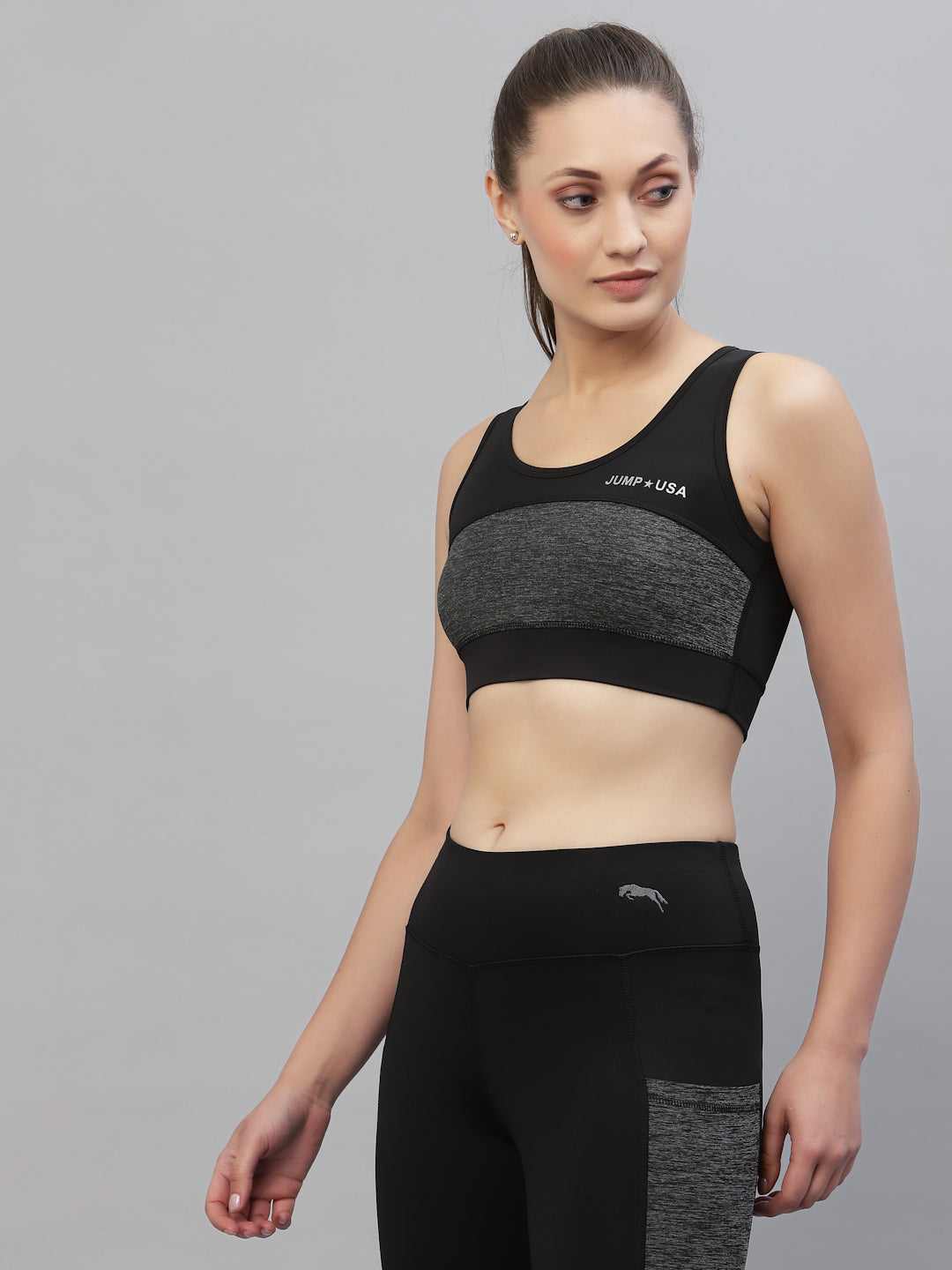 JUMP USA Solid Non-Wired Non Padded Sports Bra