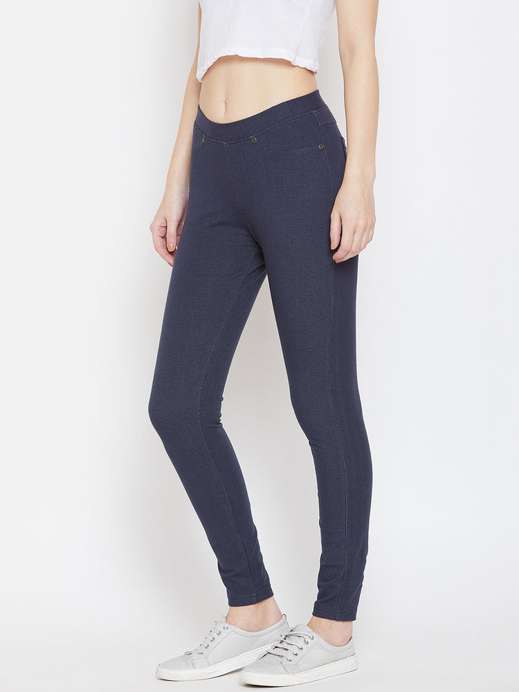 Women Navy Blue Casual Tights - JUMP USA