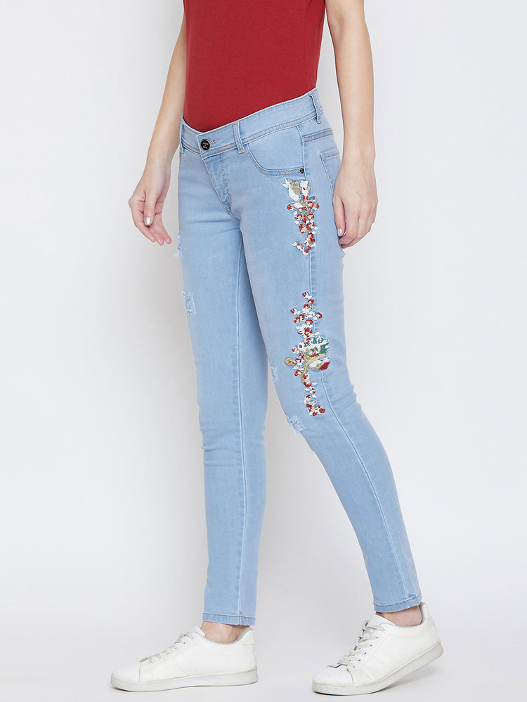 JUMP USA Women Blue Slim Fit Mid-Rise Clean Look Stretchable Jeans - JUMP USA