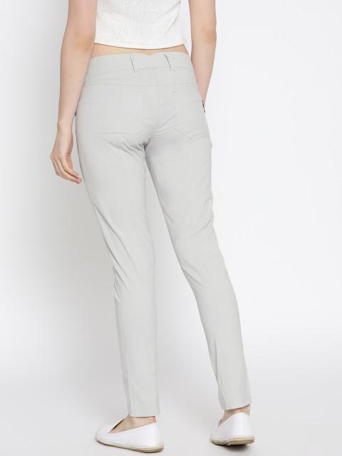 Women Solid Slim Fit Trousers - JUMP USA