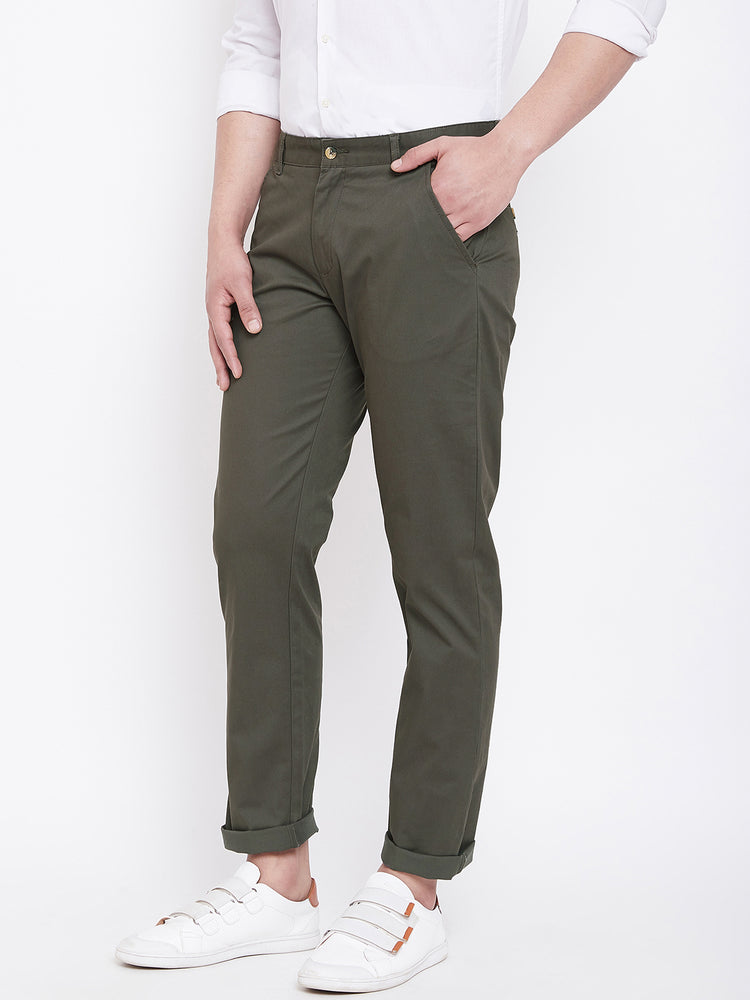JUMP USA Men Charcoal Casual Regular Fit Trousers - JUMP USA