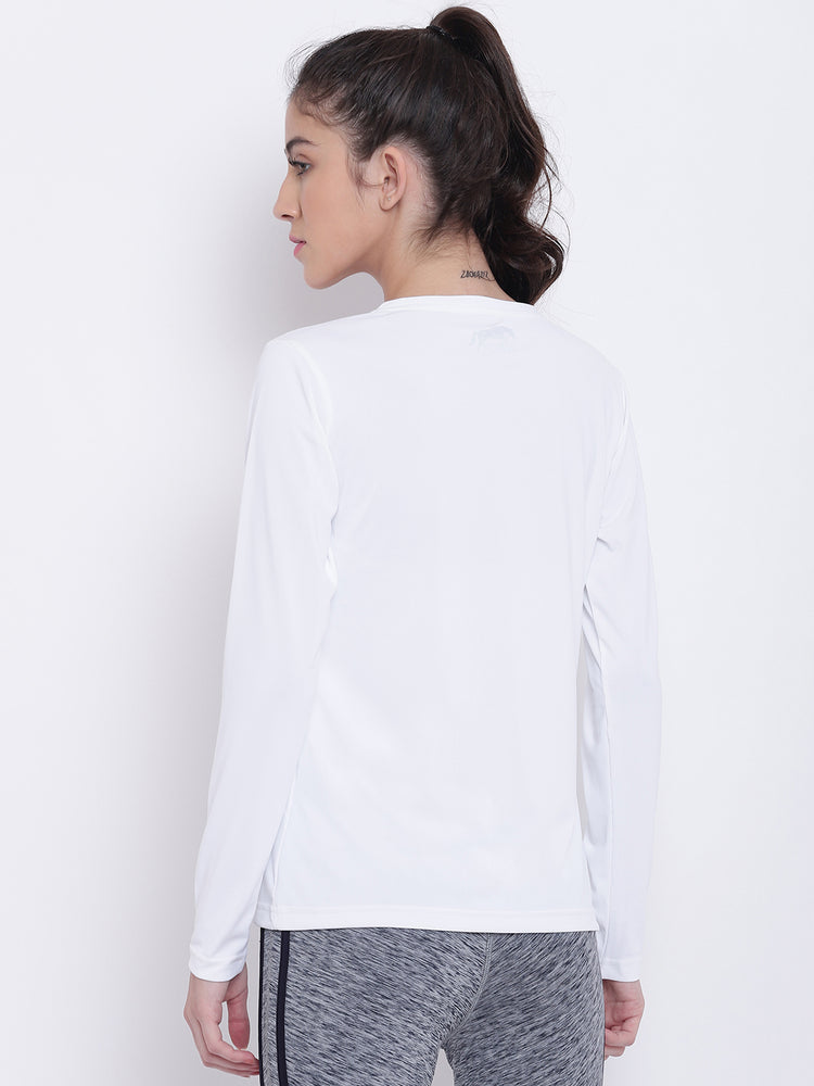 Women White Casual T-shirt - JUMP USA