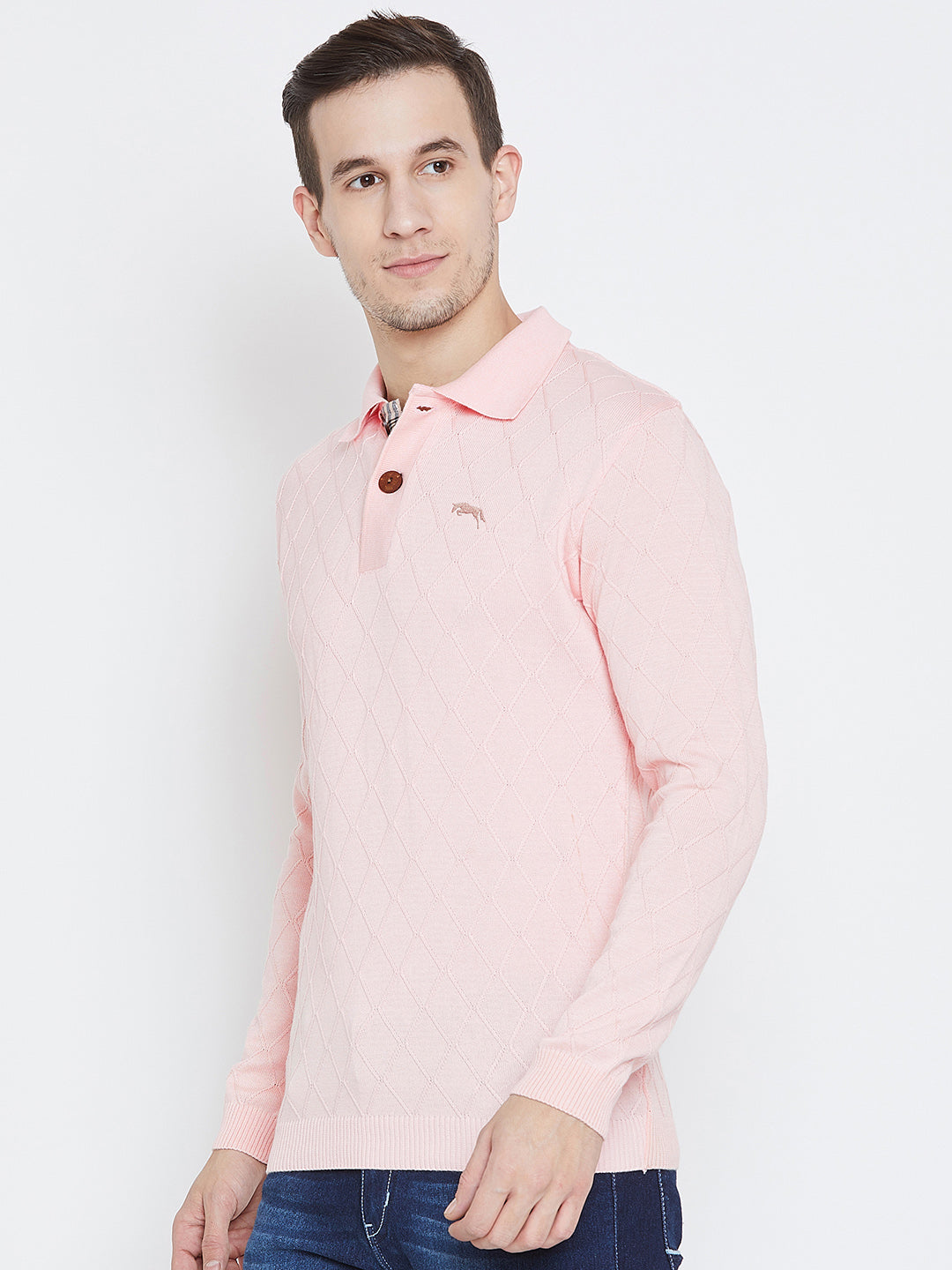 Men Pink Casual Sweaters - JUMP USA
