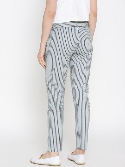 Women Striped White Trousers - JUMP USA