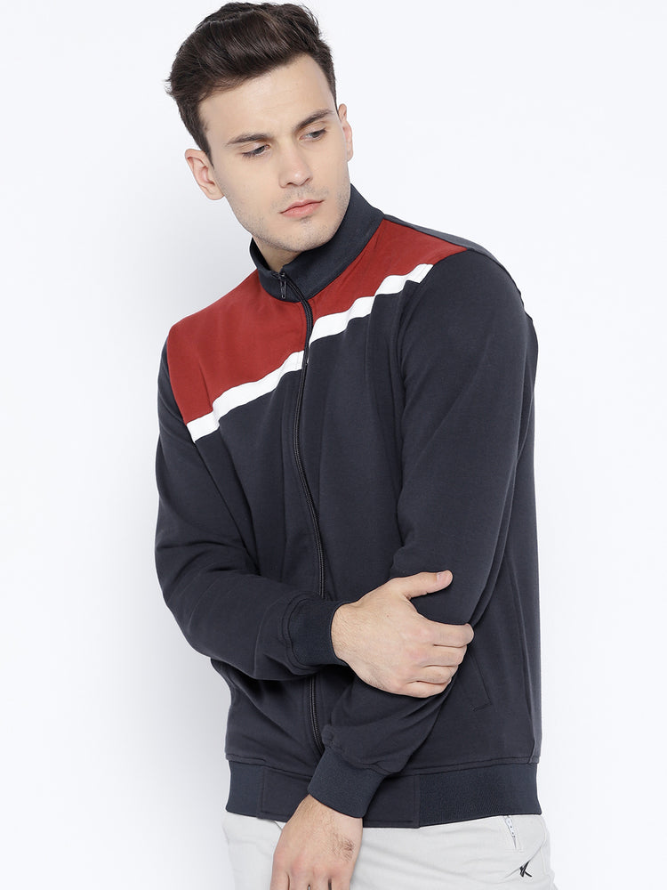 Navy Blue Solid Sweatshirt - JUMP USA