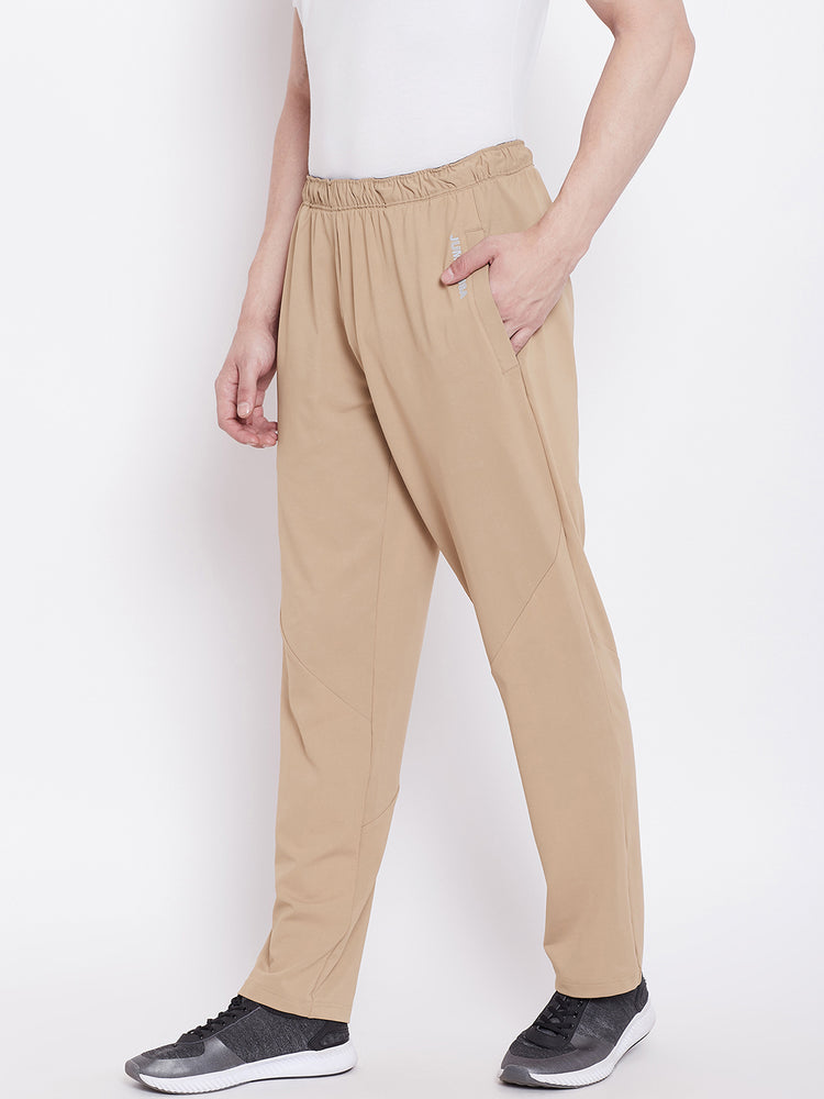 JUMP USA Men Beige Active Wear Solid Track Pant - JUMP USA