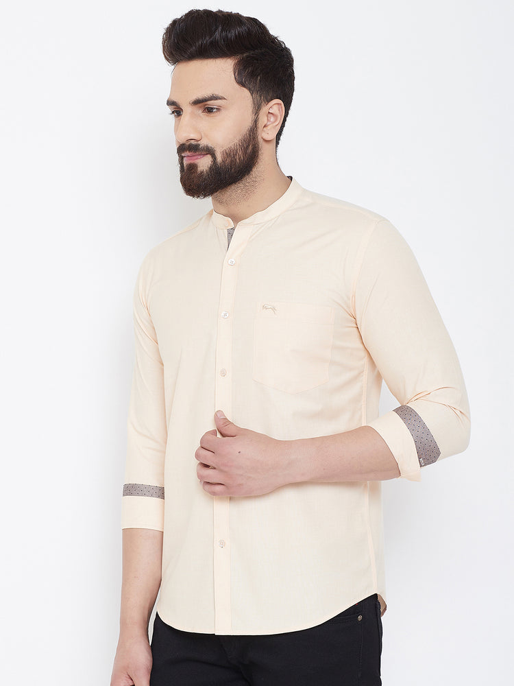 JUMP USA Men Butter Solid Cotton Casual Shirts - JUMP USA