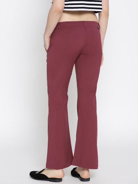 Women Solid Flared Trousers - JUMP USA