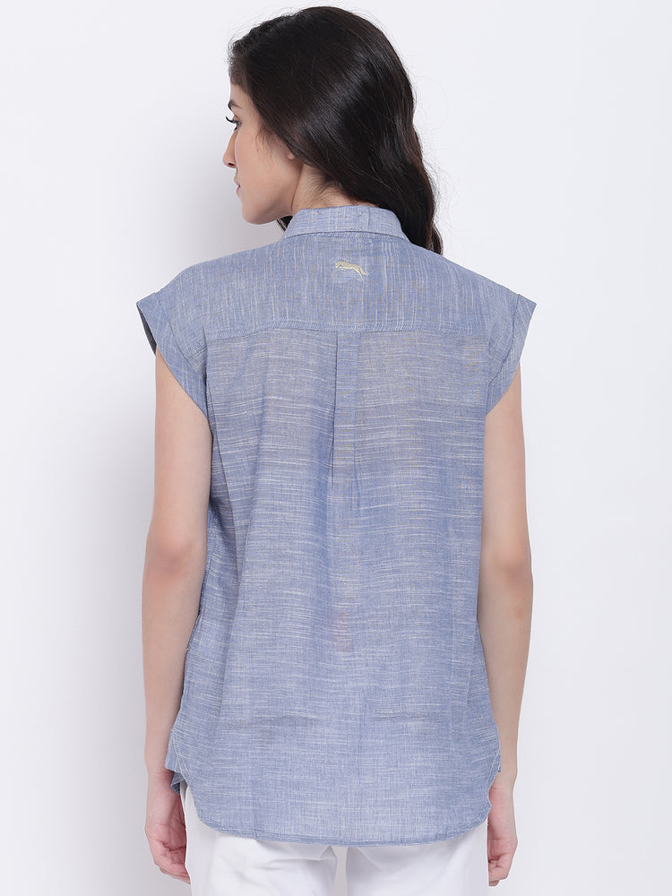 Women Blue Casual Tops - JUMP USA