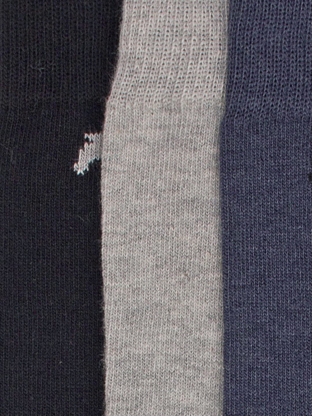 JUMP USA Men's Calf Length Socks - Pack of 3 | Color - Black/Navy/Grey | BAMBOO COTTON