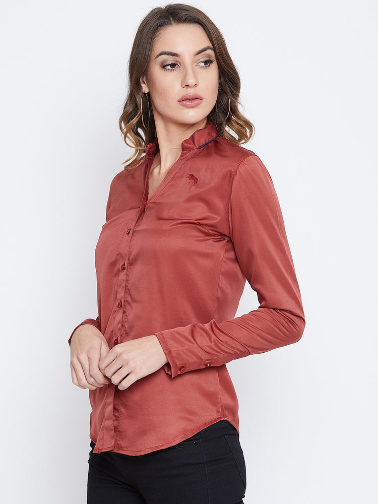 JUMP USA Women Red Solid Casual Shirts - JUMP USA