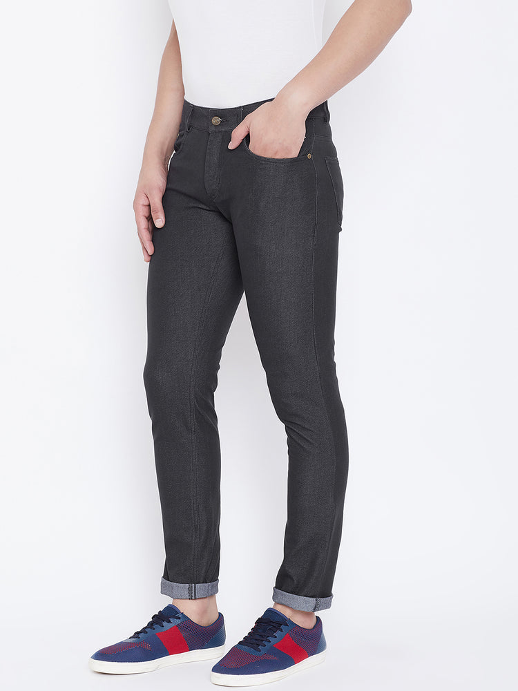 JUMP USA Men Black Solid Regular Fit Jeans - JUMP USA