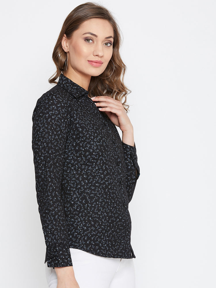 JUMP USA Women Regular Fit Black Casual Shirt - JUMP USA