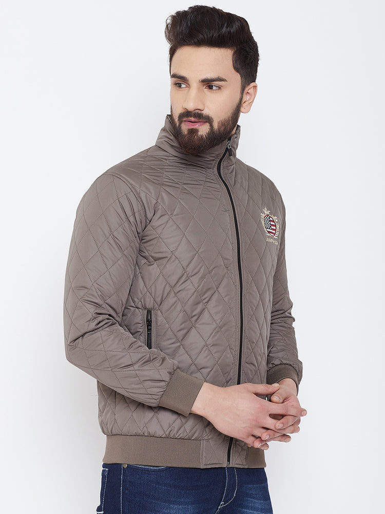 JUMP USA Men Brown Design Casual Quilted Jacket - JUMP USA
