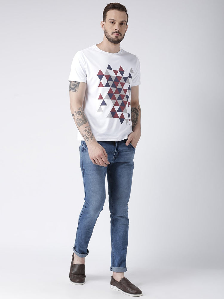 Men White Graphic Round Neck T-shirt - JUMP USA