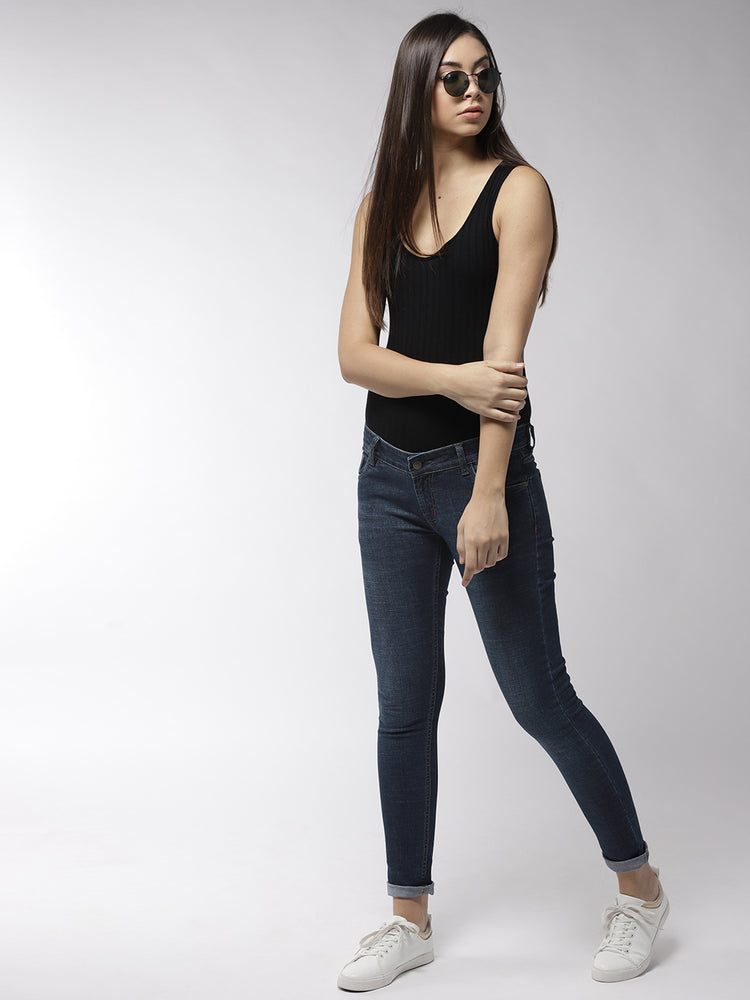 Women Blue Skinny Fit Mid-Rise Clean Look Jeans - JUMP USA
