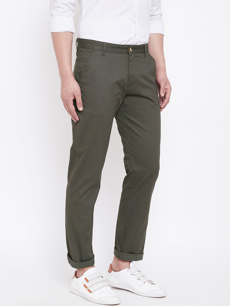 JUMP USA Men Charcoal Casual Regular Fit Trousers - JUMP USA