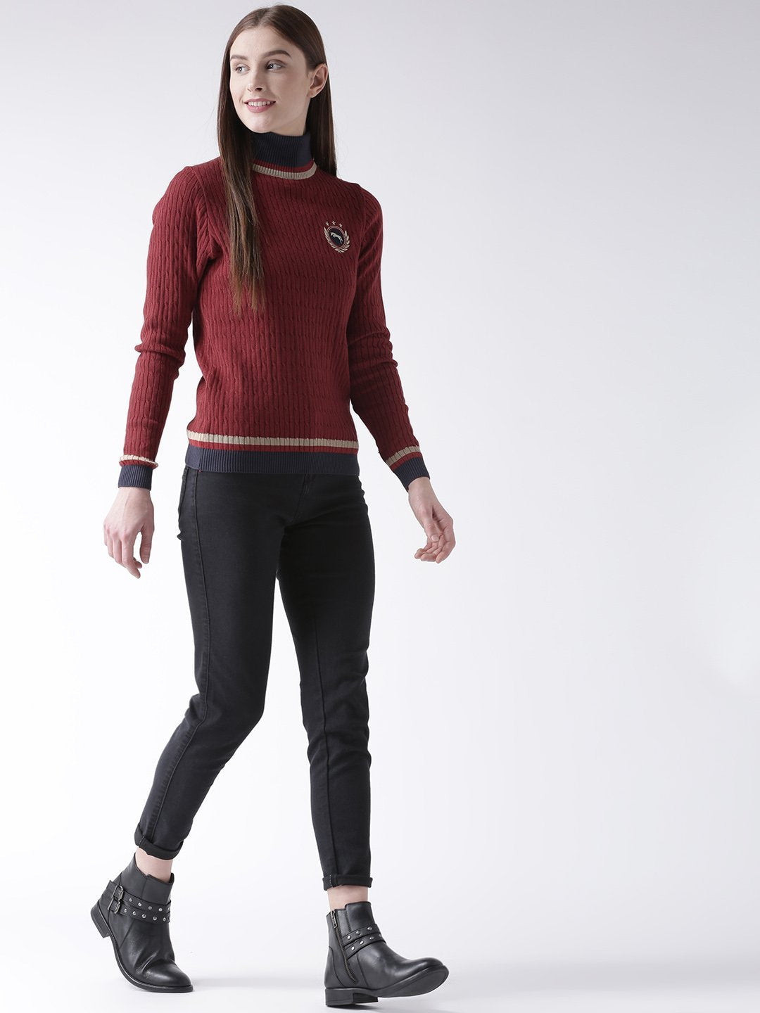 Women Full Sleeves Cotton Casual Sweater - JUMP USA (1568783040554)