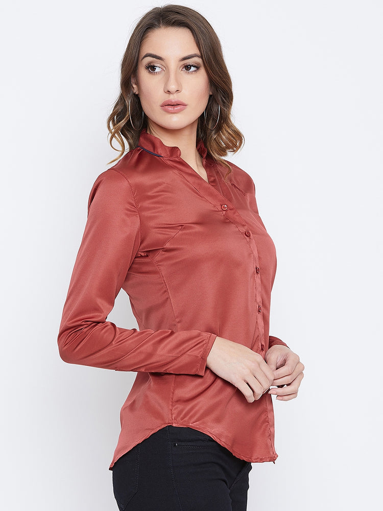 JUMP USA Women Red Solid Casual Shirts - JUMP USA