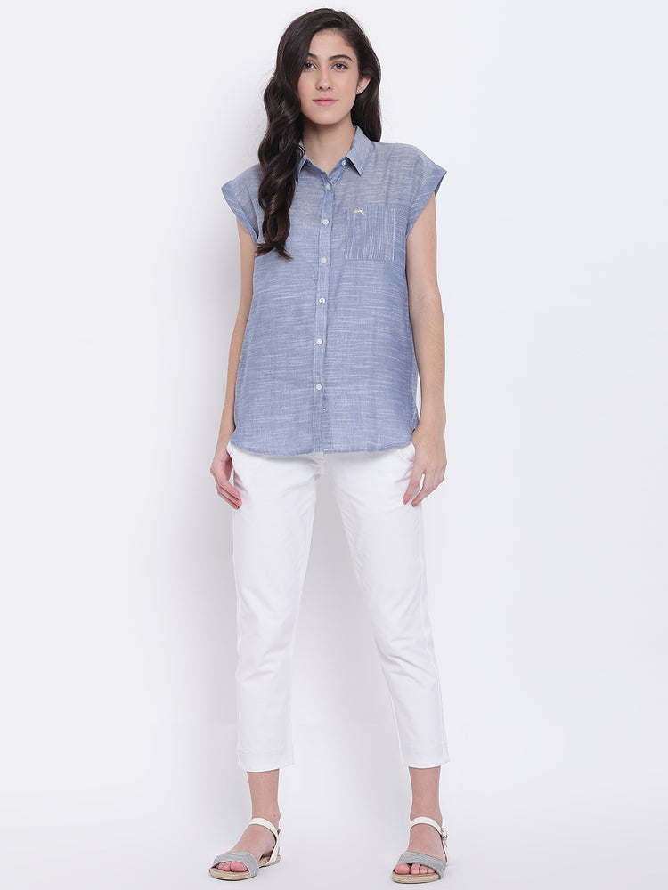 Women Blue Casual Tops - JUMP USA