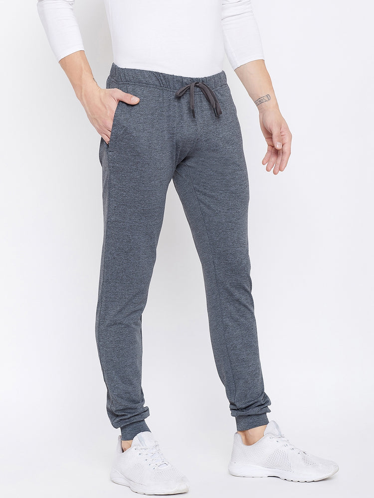 JUMP USA Men Slim Fit Navy Blue Solid Active Wear Joggers - JUMP USA