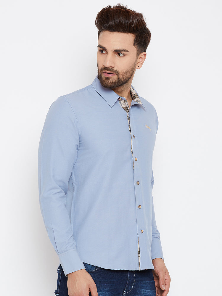 JUMP USA Men Blue Regular Fit Solid Casual Shirt - JUMP USA