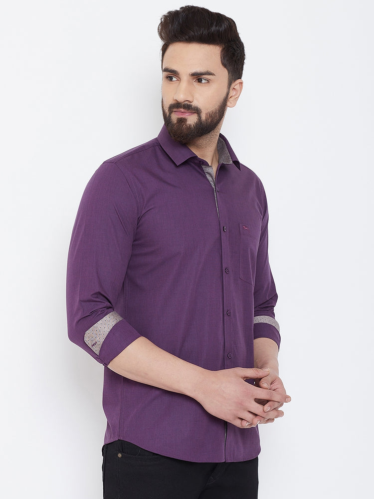 JUMP USA Men Purple Slim Fit Shirts - JUMP USA