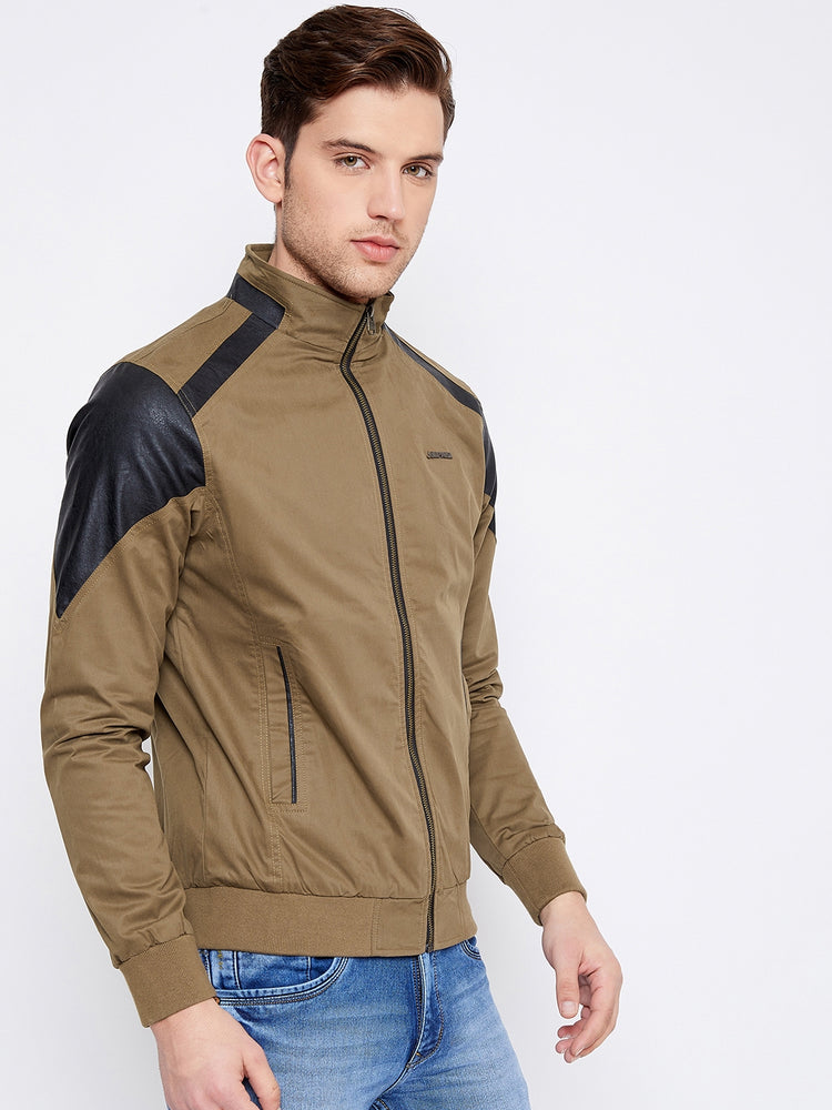 JUMP USA Men Brown Solid Casual Bomber Jacket - JUMP USA