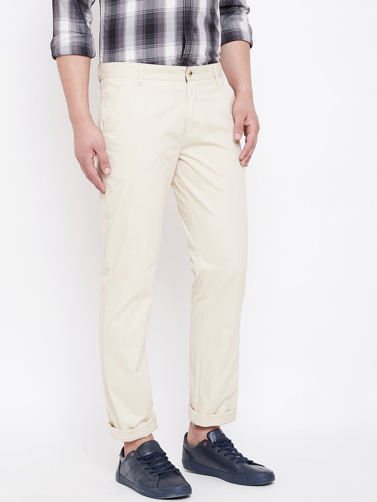 JUMP USA Men Beige Casual Regular Fit Trousers - JUMP USA