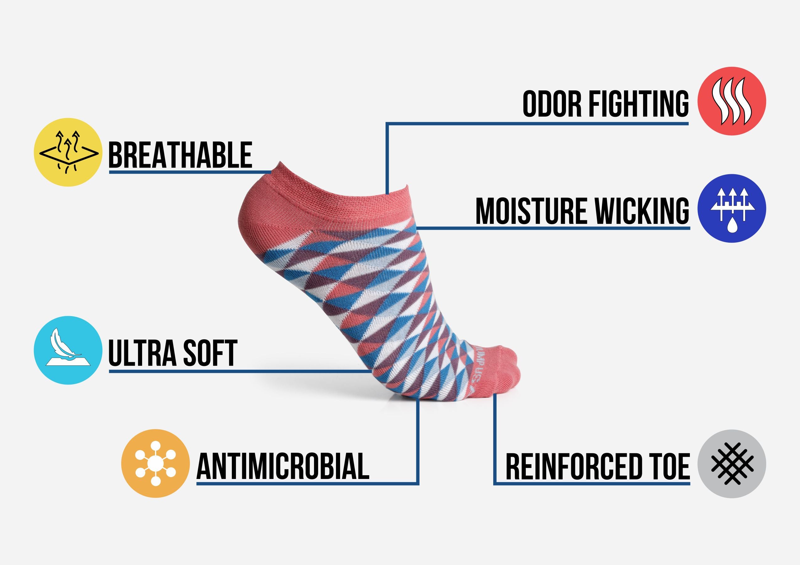 JUMP USA Ladies Ankle Socks (Set of 3)