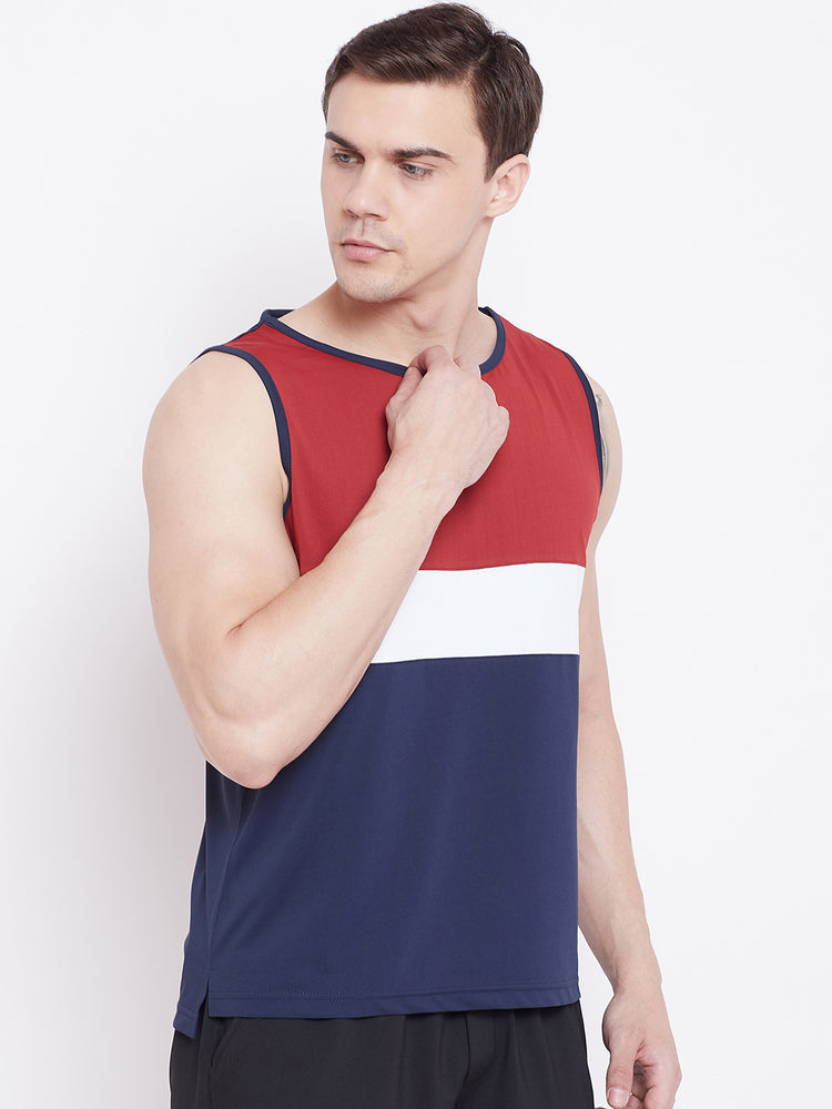 JUMP USA Men Navy Blue Polyster Sports Round Neck T-Shirt - JUMP USA