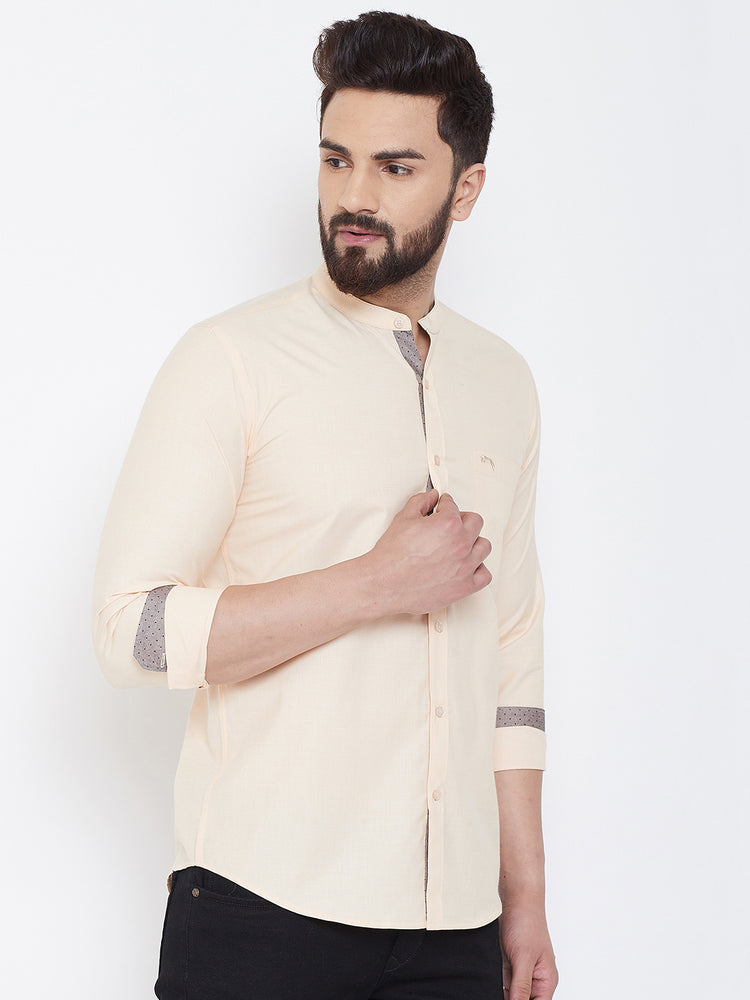 JUMP USA Men Butter Solid Cotton Casual Shirts - JUMP USA