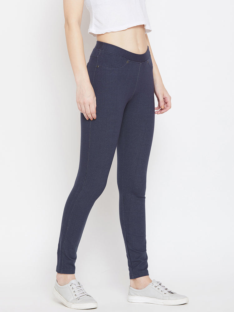Women Navy Blue Casual Tights - JUMP USA