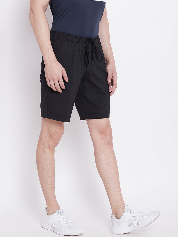 JUMP USA Men Black Solid Active Wear Shorts - JUMP USA