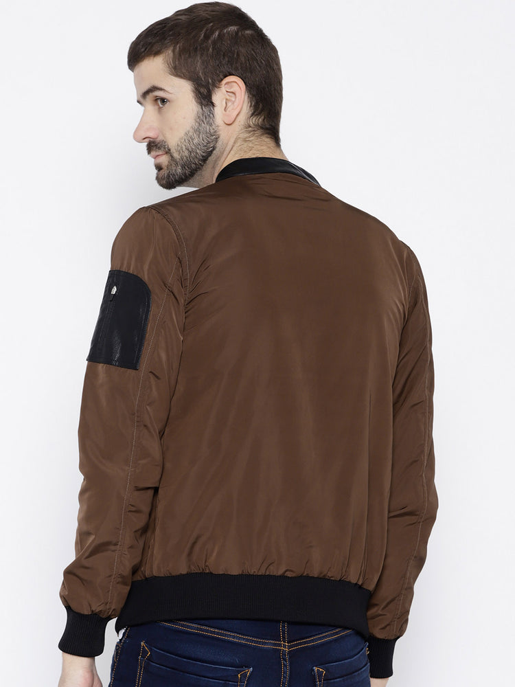 Men Copper Solid Open Front Jacket - JUMP USA