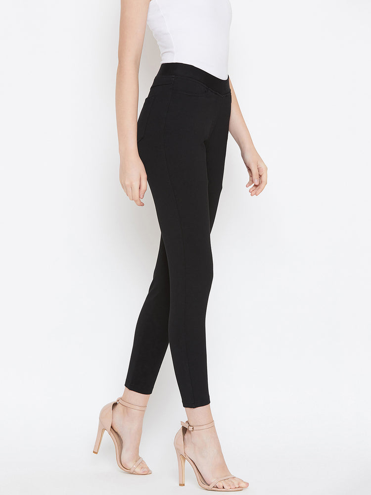 JUMP USA Women Black Solid Casual Skinny fit Trousers - JUMP USA