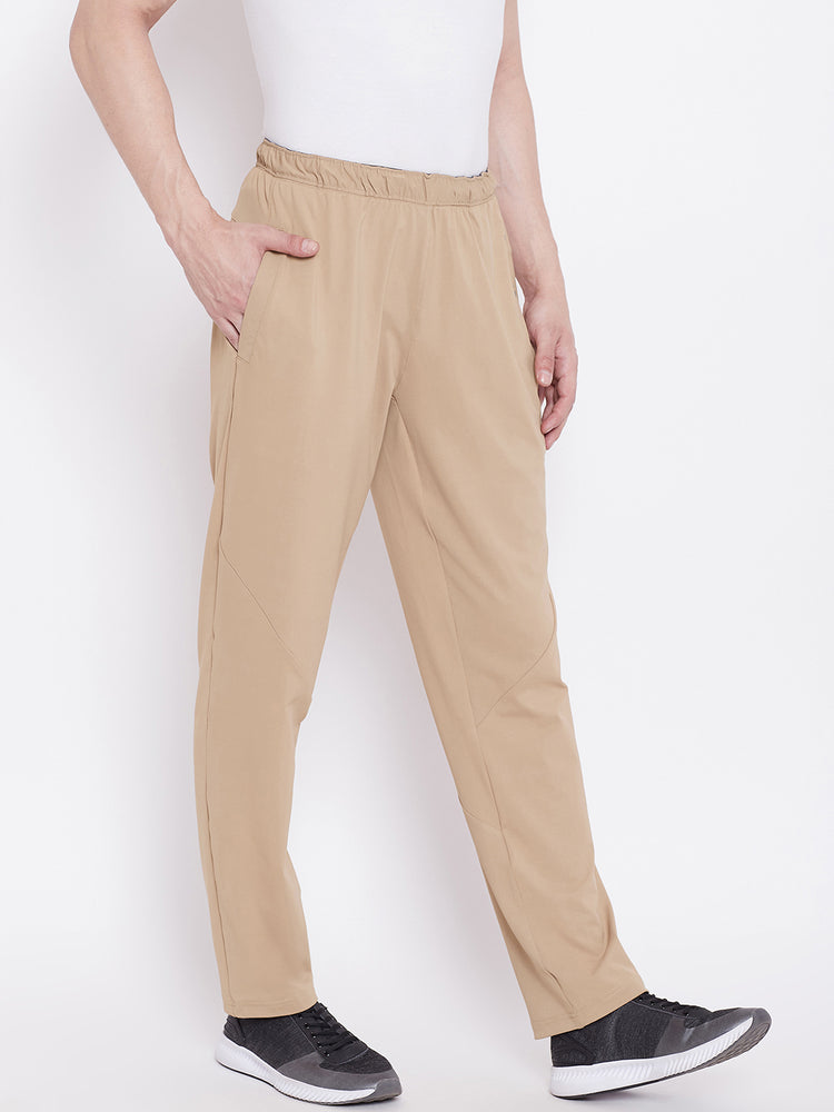 JUMP USA Men Beige Active Wear Solid Track Pant - JUMP USA