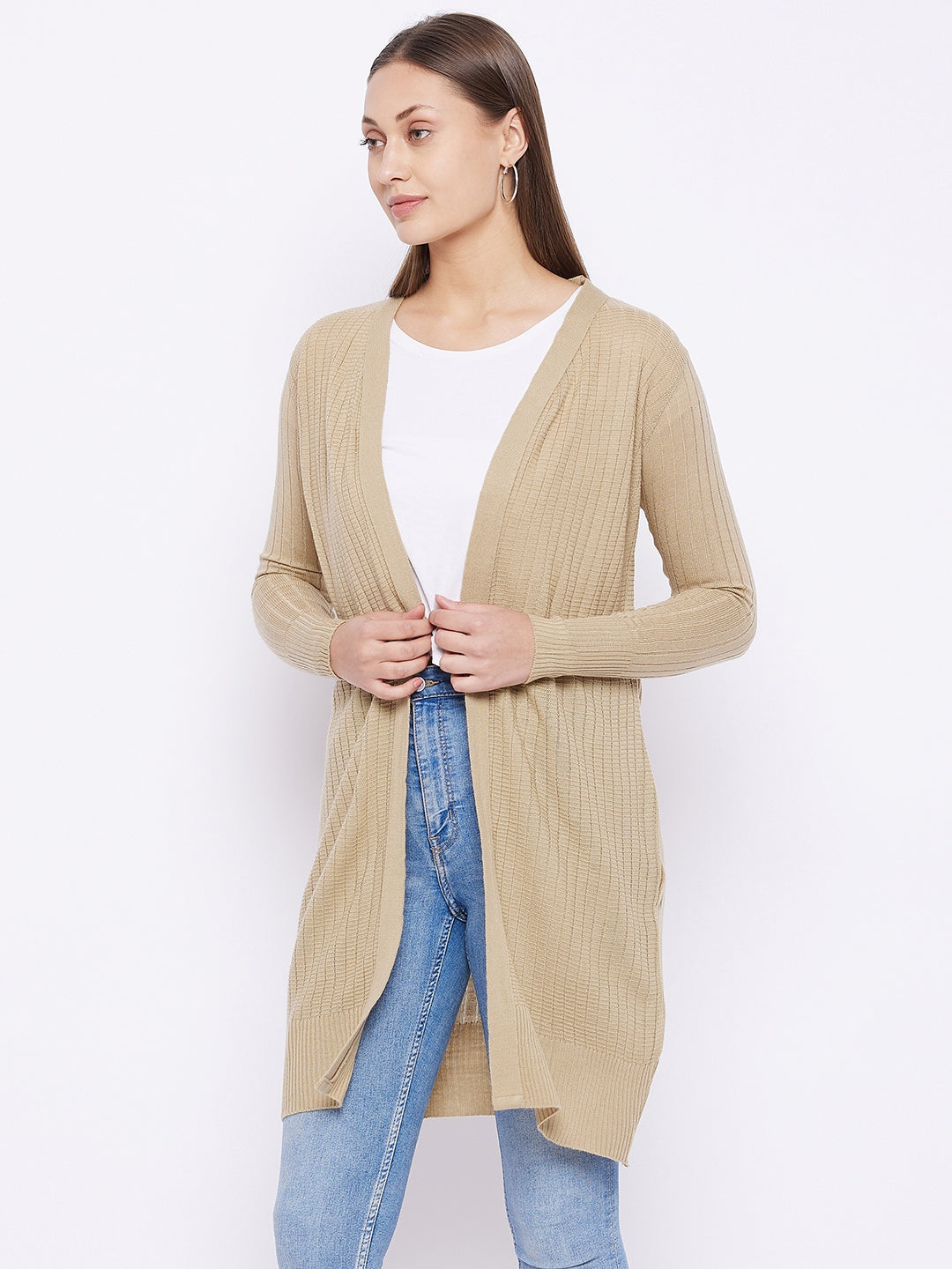 Beige shrug sweater hotsell