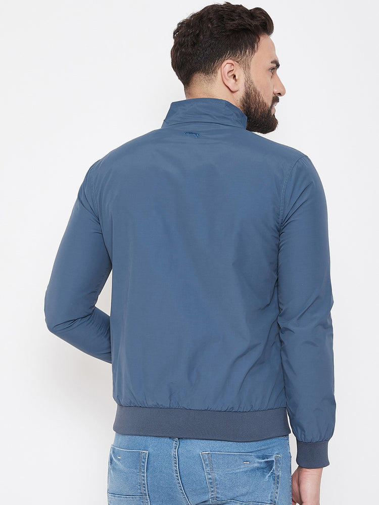 JUMP USA Men Denim Solid Bomber Jacket - JUMP USA