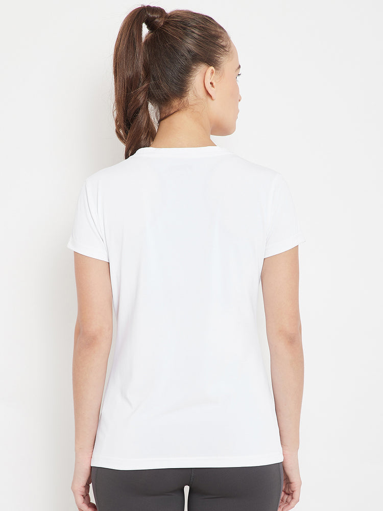 Women White Sports T-shirt - JUMP USA
