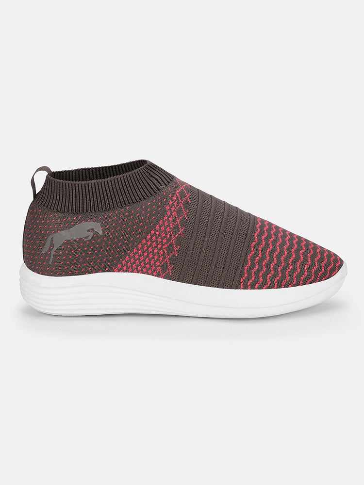 JUMP USA Women's Textured Grey Smart Casual Sneakers Shoes - JUMP USA