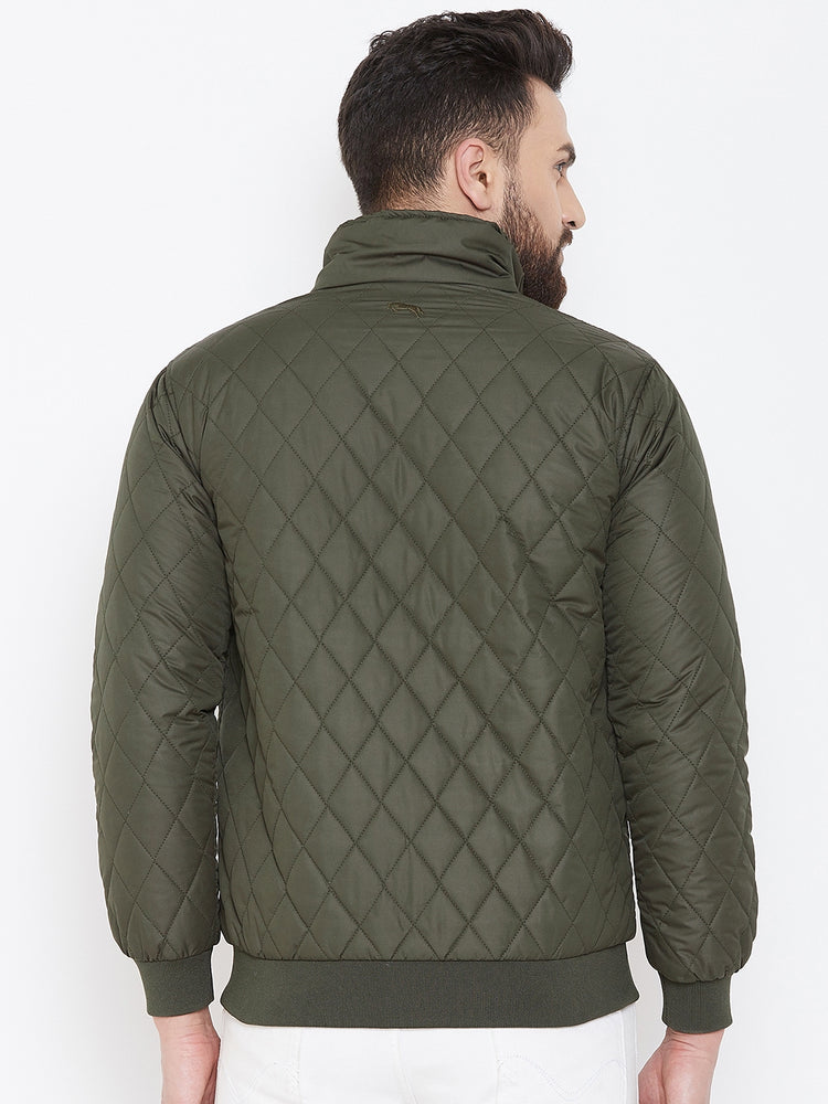 JUMP USA Men Green Design Casual Quilted Jacket - JUMP USA