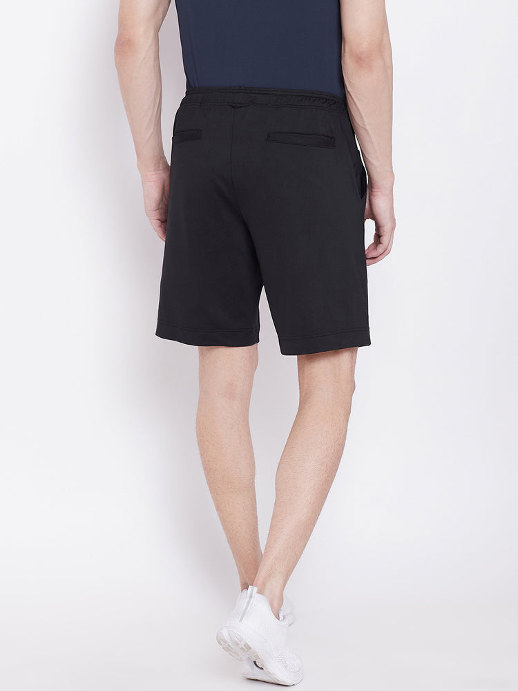 JUMP USA Men Black Solid Active Wear Shorts - JUMP USA