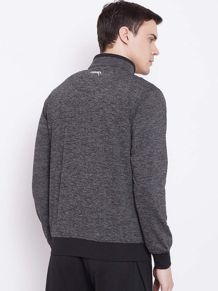 JUMP USA Men Grey & Black Design Active Wear Sporty Jacket - JUMP USA