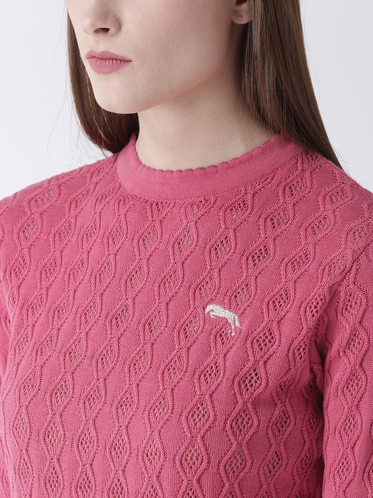 Women Cotton Casual Long Sleeve Pink Winter Sweaters - JUMP USA (1568777175082)