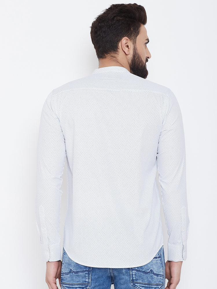 JUMP USA Men White Printed Cotton Casual Shirts - JUMP USA
