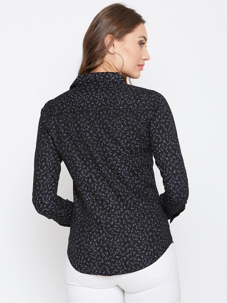 JUMP USA Women Regular Fit Black Casual Shirt - JUMP USA